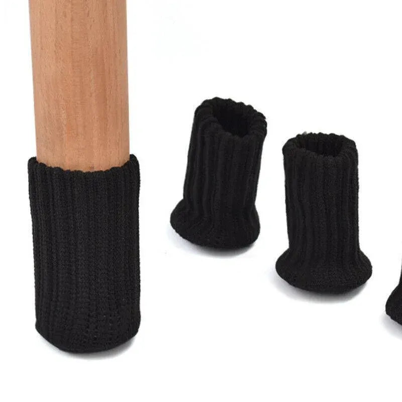 24Pcs Knitted Table Chair Leg Socks Sleeve Floor Protector Furniture Feet Covers - Brown