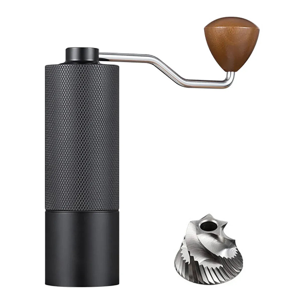 Hand Crank Coffee Grinder for Home Travel Stainless Steel Durable Easy Clean - Black