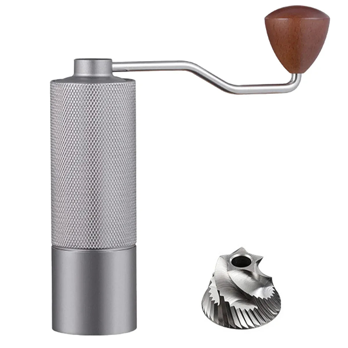 Hand Crank Coffee Grinder for Home Travel Stainless Steel Durable Easy Clean - Grey