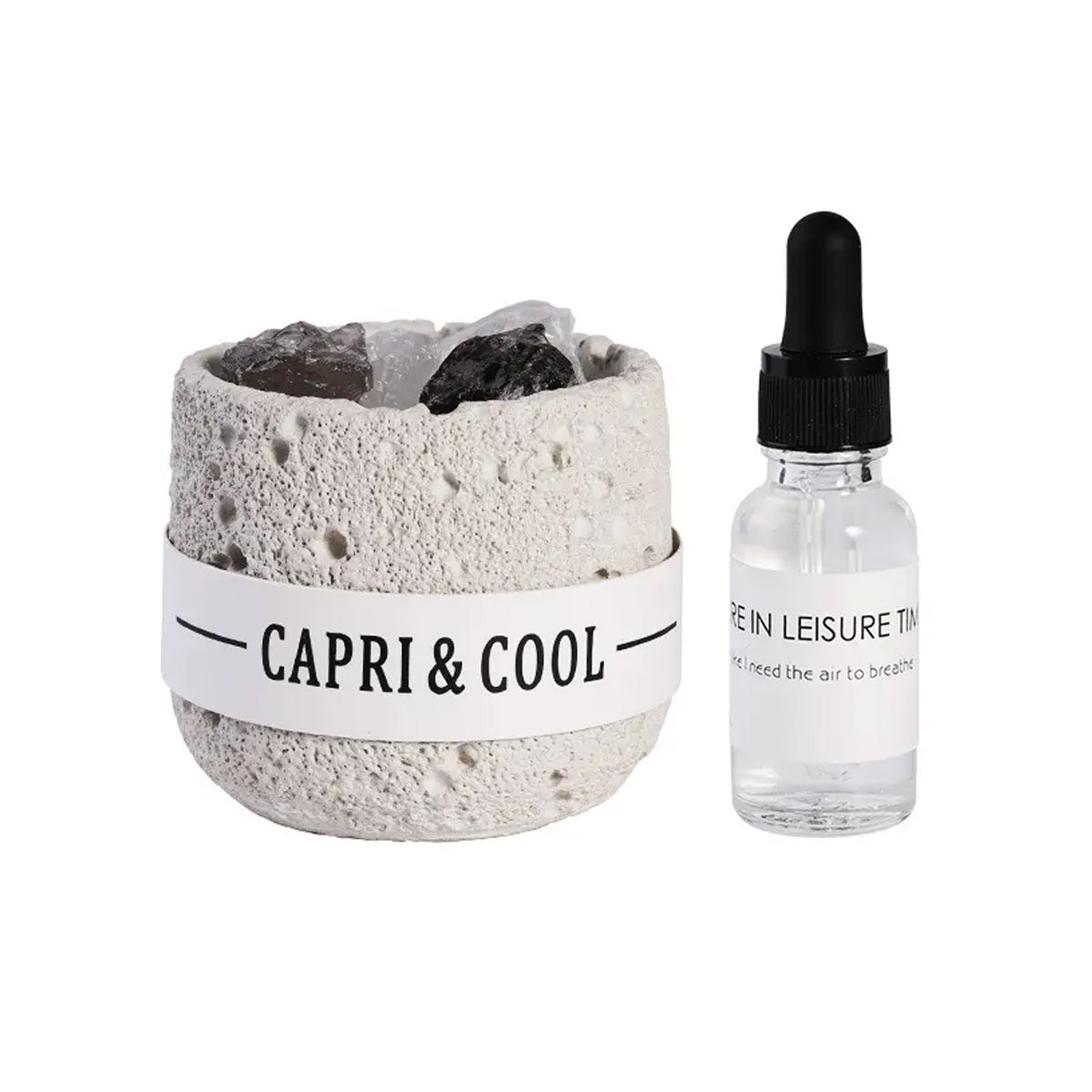 Crystal Stone Oil Diffuser Passive Aromatherapy Set White Natural Bedroom Decor - Blue Bellflower