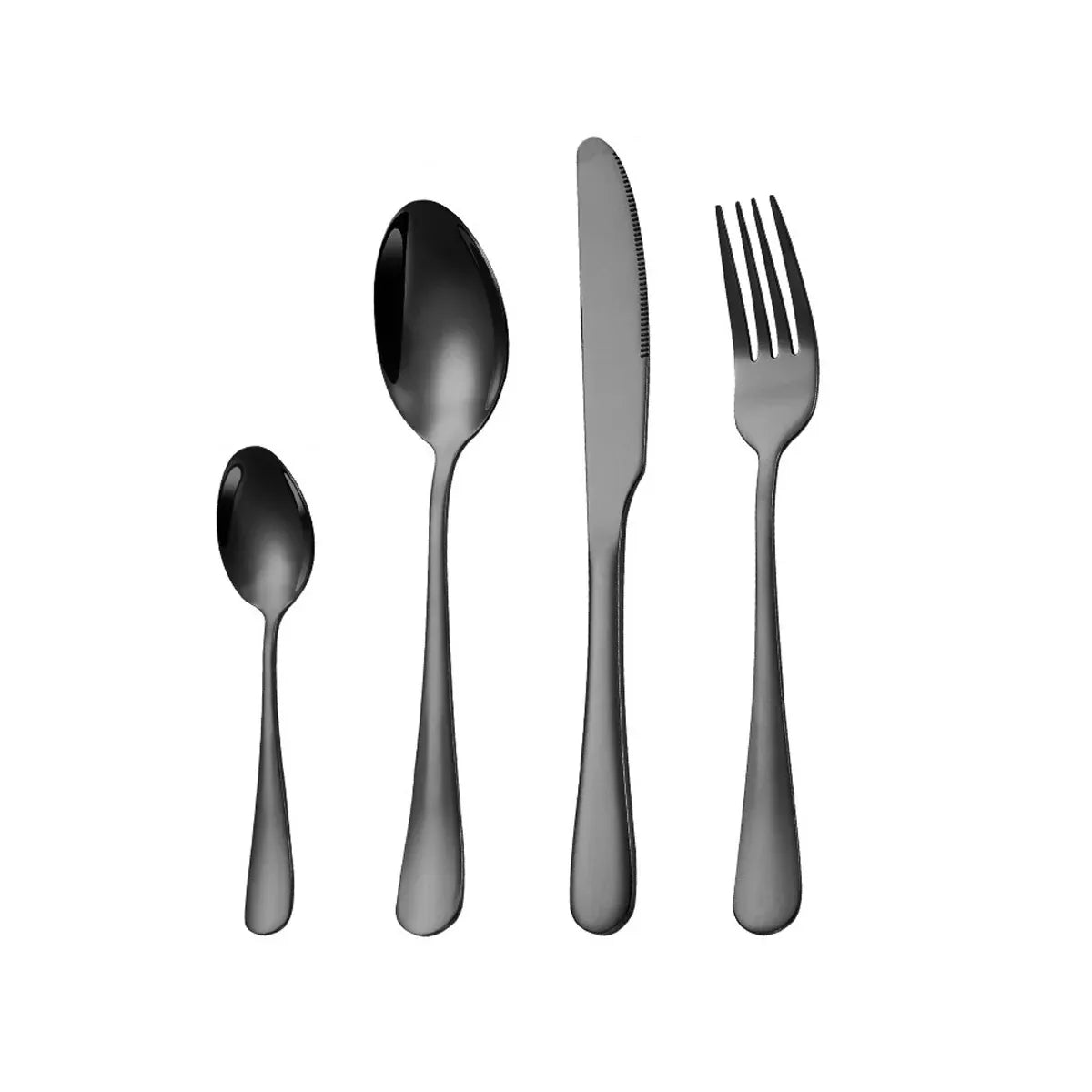 8-Piece Stainless Steel Cutlery Set - 2 Sets of Knife Fork Dinner Spoon Teaspoon - Rose Gold