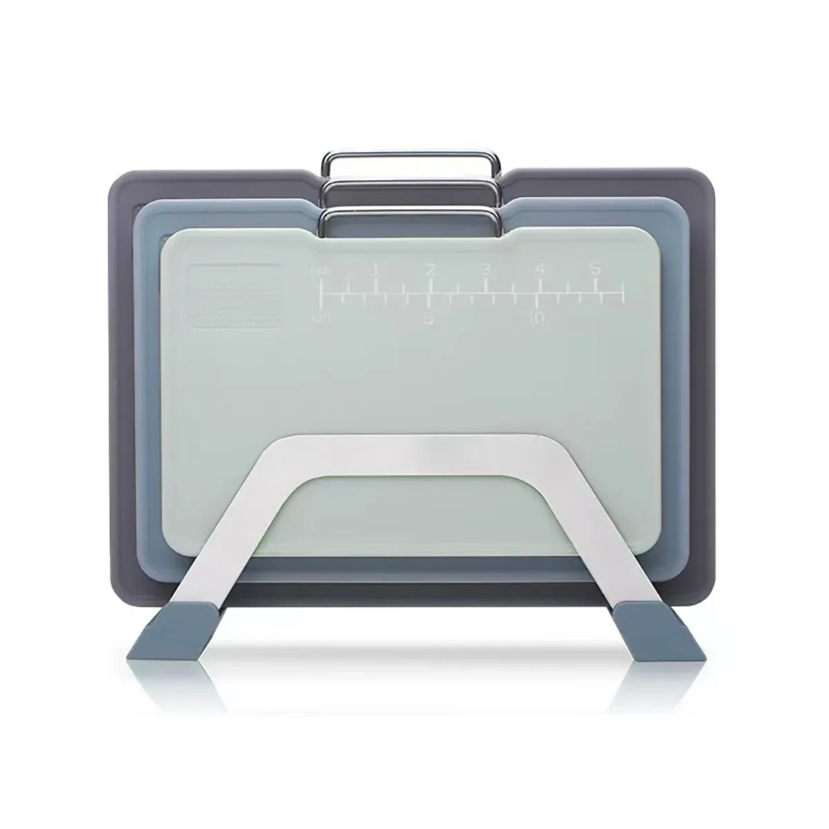 Cutting Board Set 3pcs Double Sided Chopping Boards for Kitchen Food Prep Use - Grey Blue