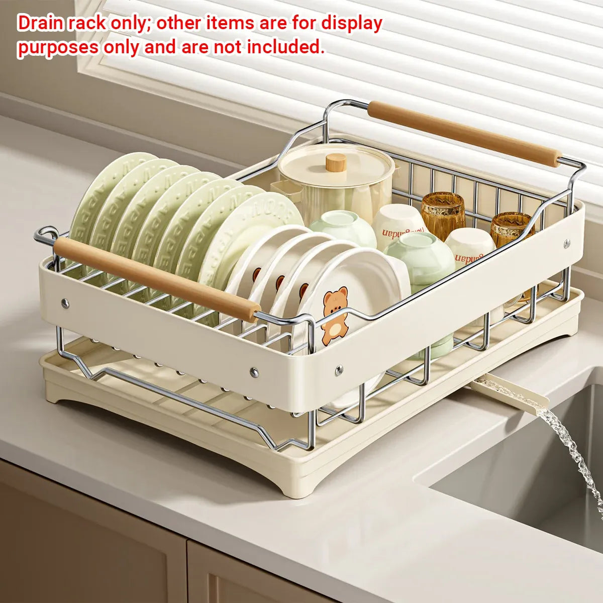 Multifunctional Dish Drying Drainer Stainless Steel for Kitchen Sink Counter Use