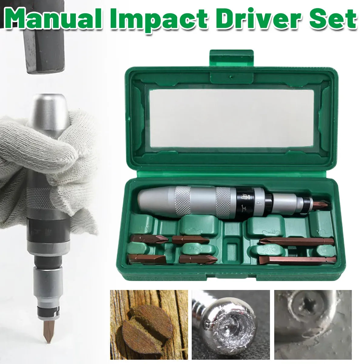 7PCS Multi Function Manual Impact Driver Set Chrome Vanadium Steel Sturdy