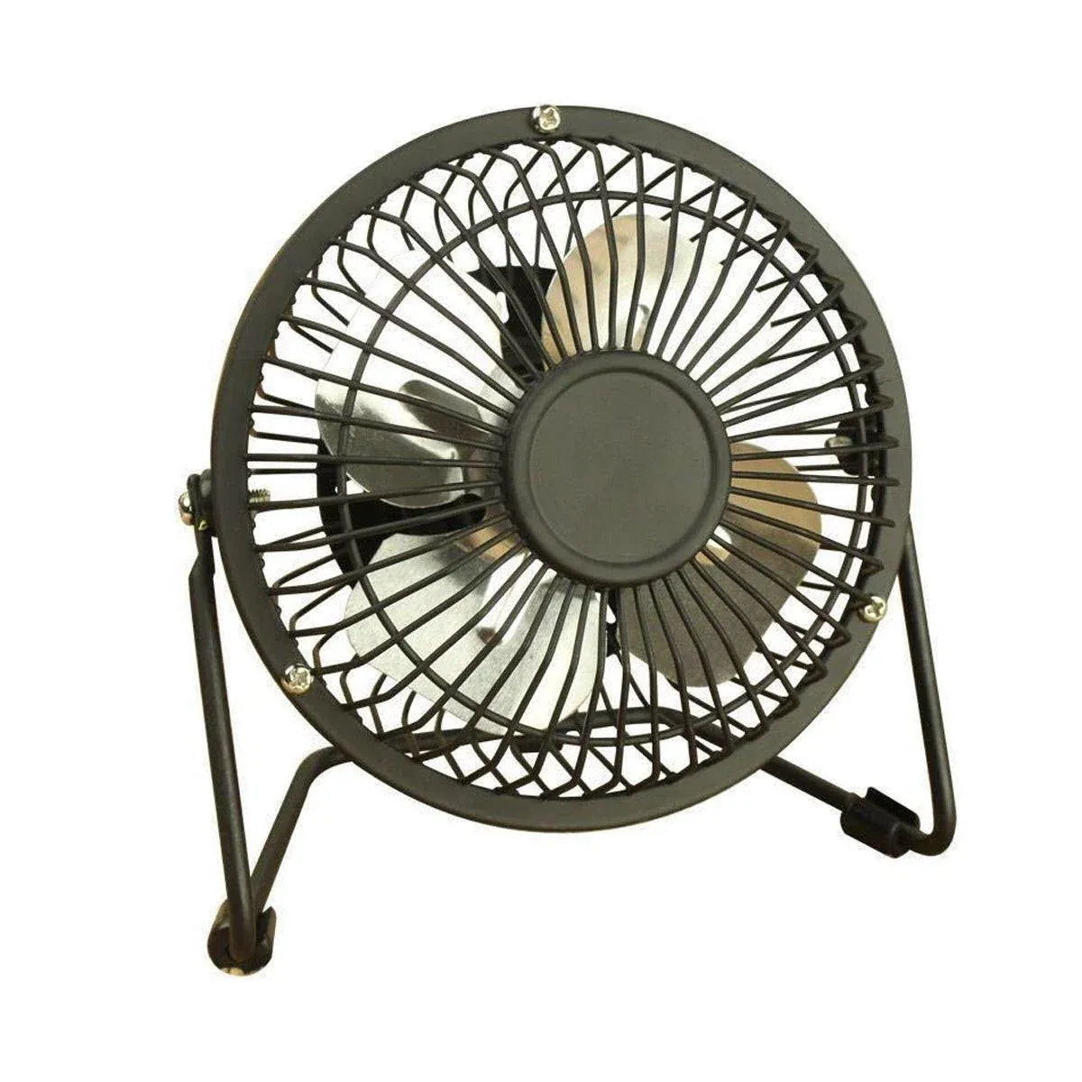 USB Desk Fan 4 Inch Metal Frame Black Portable Table Fan, 1 Piece