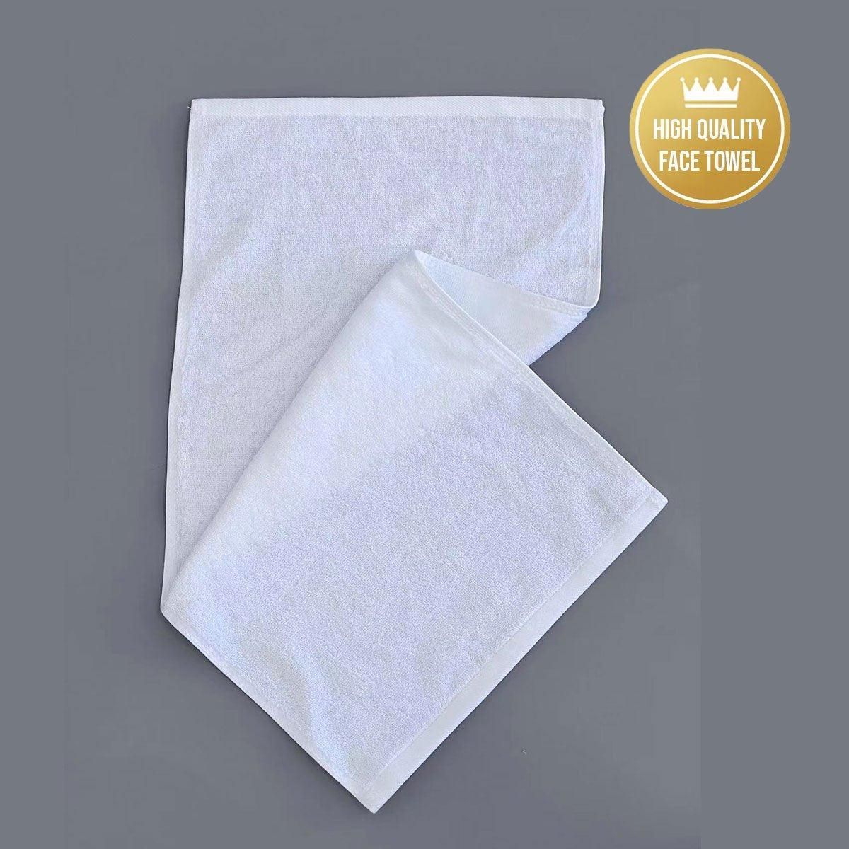6pcs Absorbent White Bath Towels for Hotel Guesthouse Bathroom Home Use Set - Pearl satin-180g