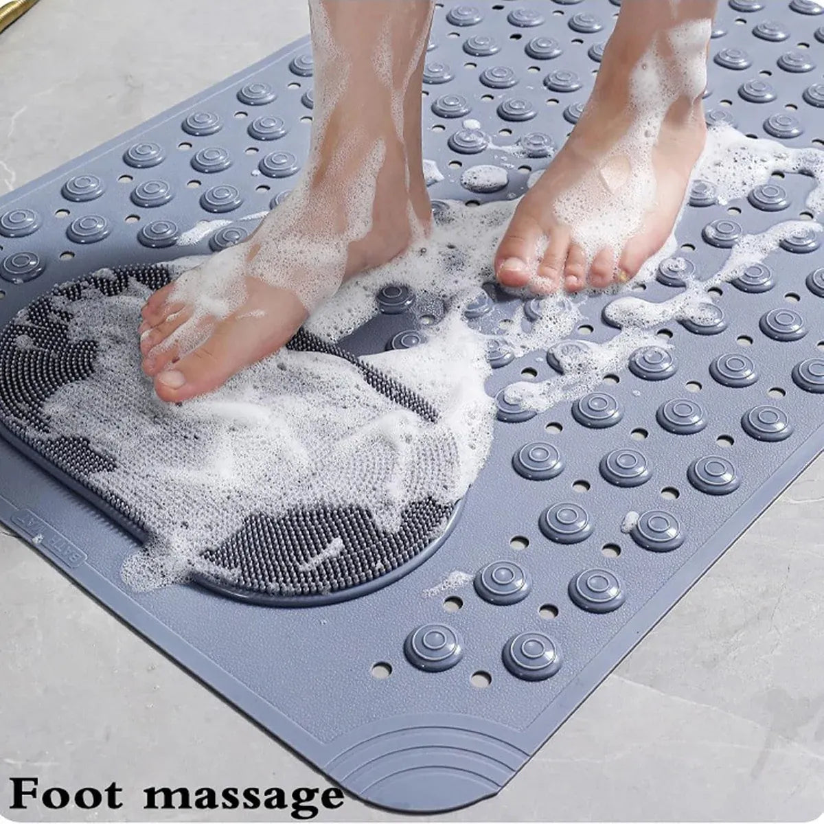 Non Slip Floor Pad Bathroom Tub Mat Bath Shower Mat with Round Massage Point - Pink