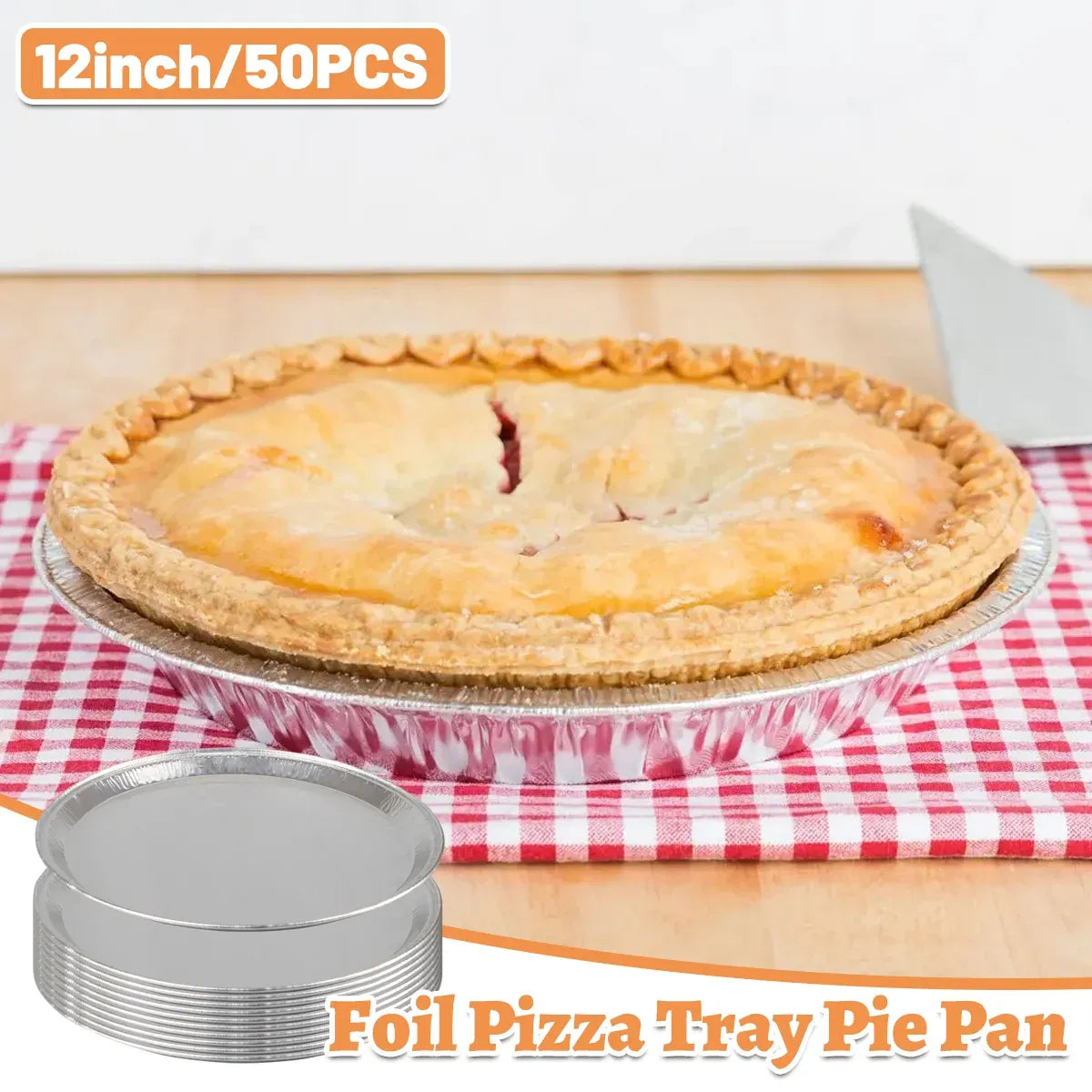 50pcs Aluminium Foil Pizza Tray Pie Pan Round Oven Catering BBQ Trays Large