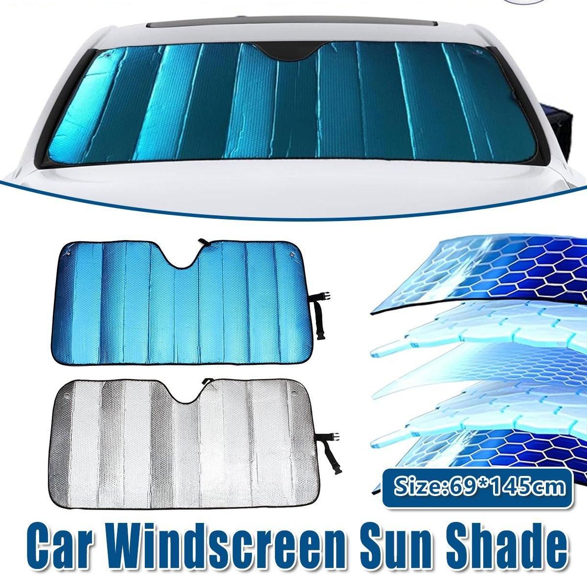 1-Piece Blue 145 x 69 cm Folding Windscreen Sunshade