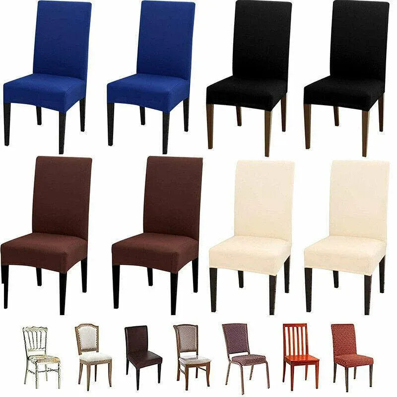 6X Stretch Chair Cover Seat Covers Spandex Washable Banquet Wedding Party Decora - Black