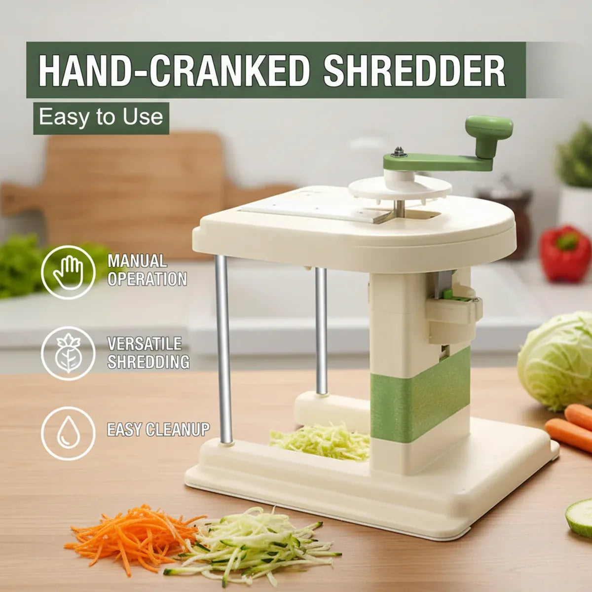 Hand Crank Vegetable Cutter Shredder Cabbage Slicer Household Grater Tool