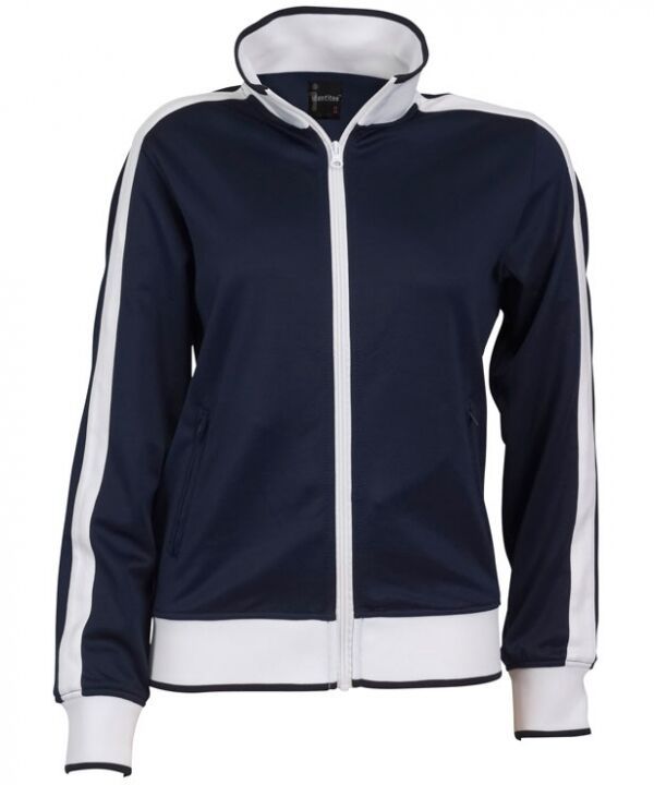 Track Top Jacket Full Zip Tracksuit Varsity Jumper Warm Winter - Navy/White - L (14-16)