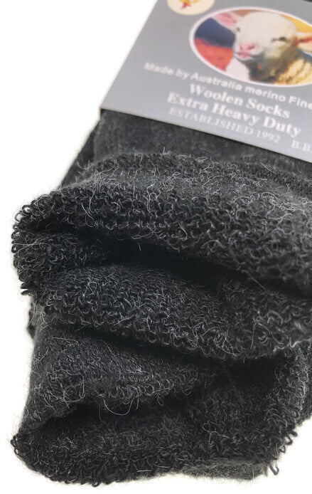 1 Pair Merino Wool Blend Work Socks Thermal Hiking Winter Warm Socks - Navy - 7-11