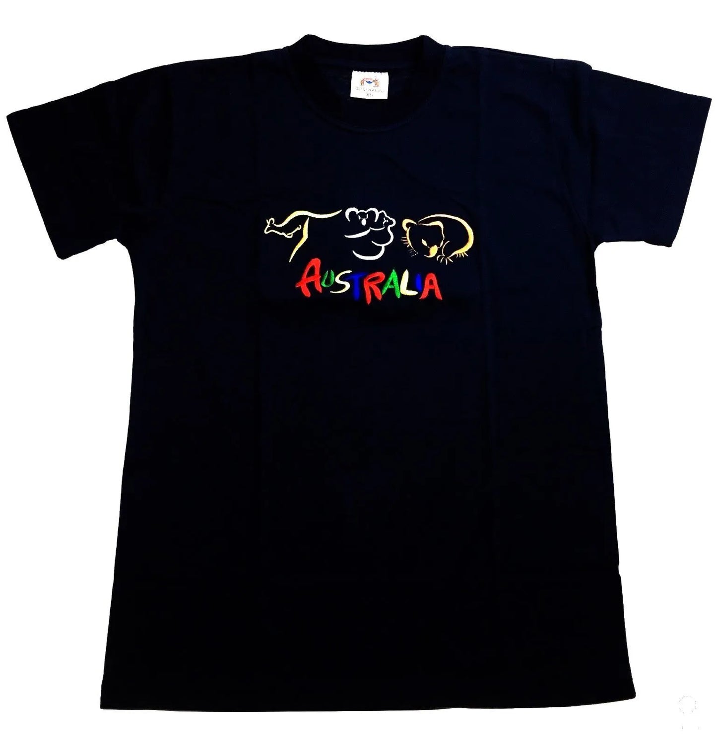 Adult Australia T Shirt Kangaroo Koala 100% Cotton Souvenir Tee Top - Black - S