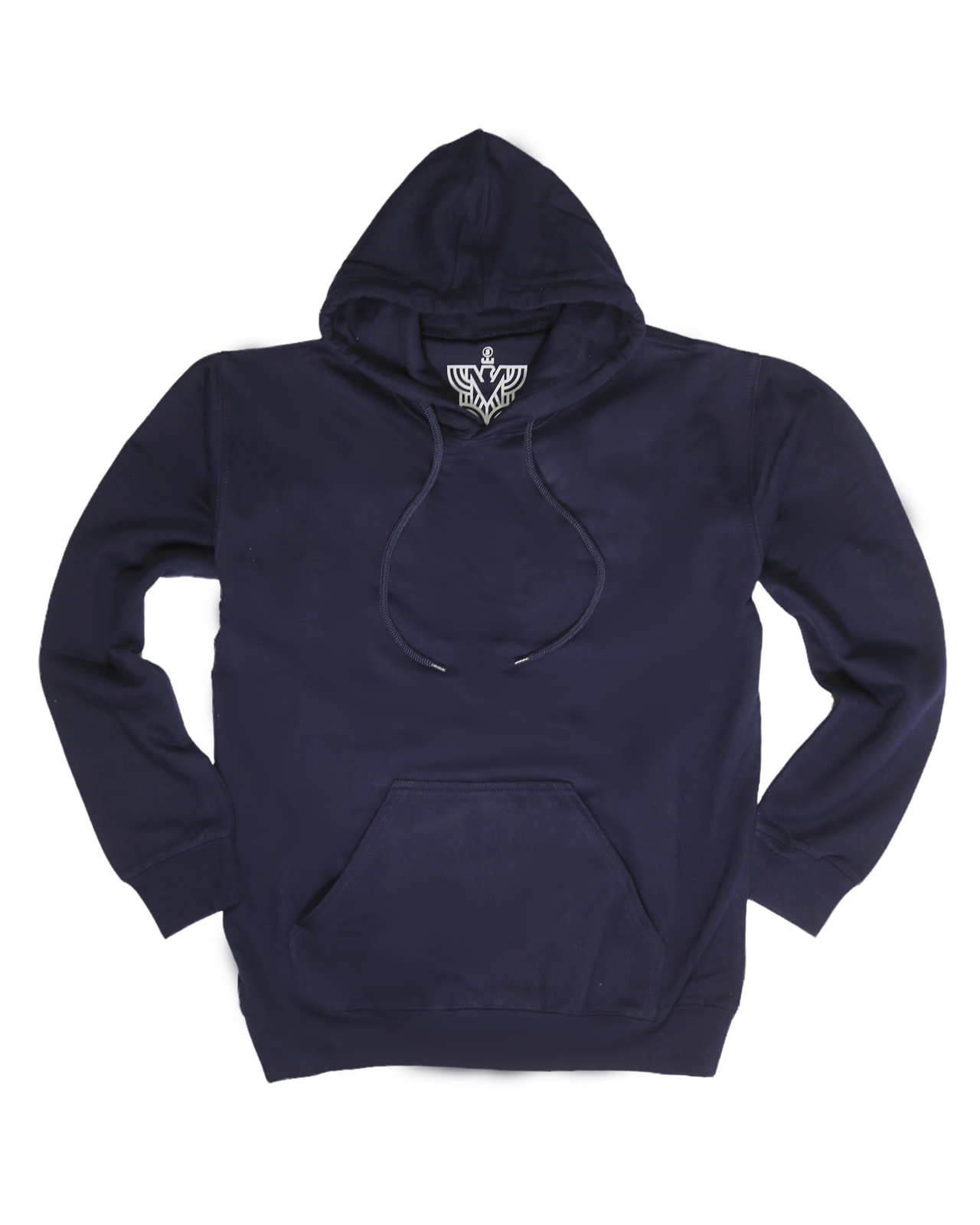 Mens Hoodie 100% Cotton Fleece Pullover Sweatshirt Warm Jumper - Navy - S