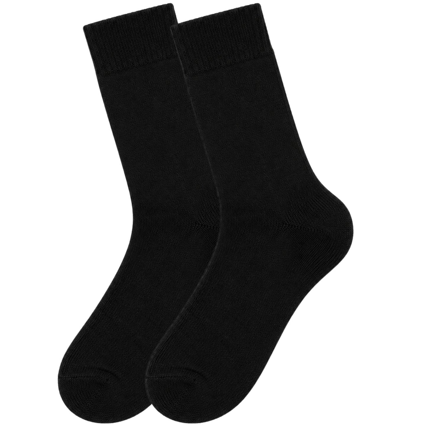 Merino Wool Mens Thermal Diabetic Socks Loose Top Circulation 1 Pair - Black - 2-8