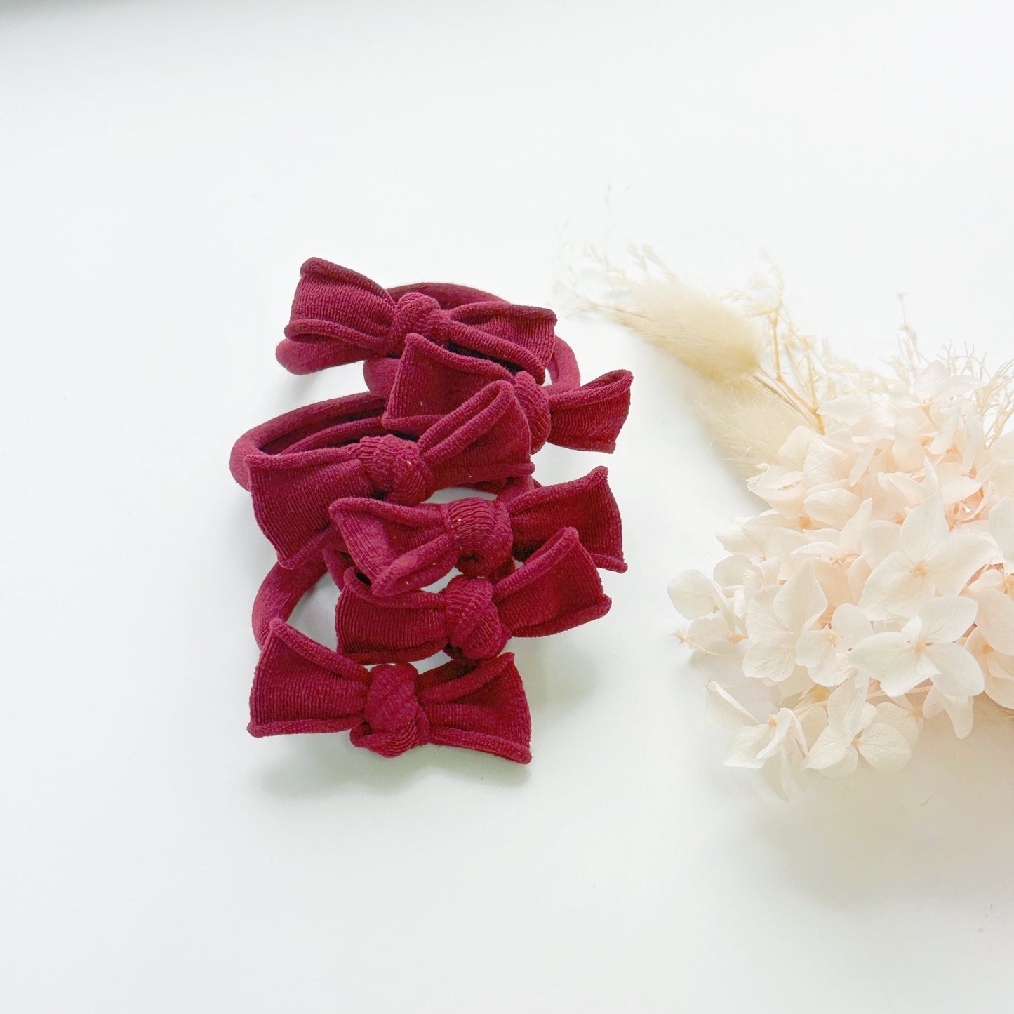 Handmade Simple Bows - School colours - Maroon - 3 pairs (save 15%)