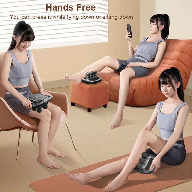 6-Head Fascia Massage Gun Tissue Muscle Black