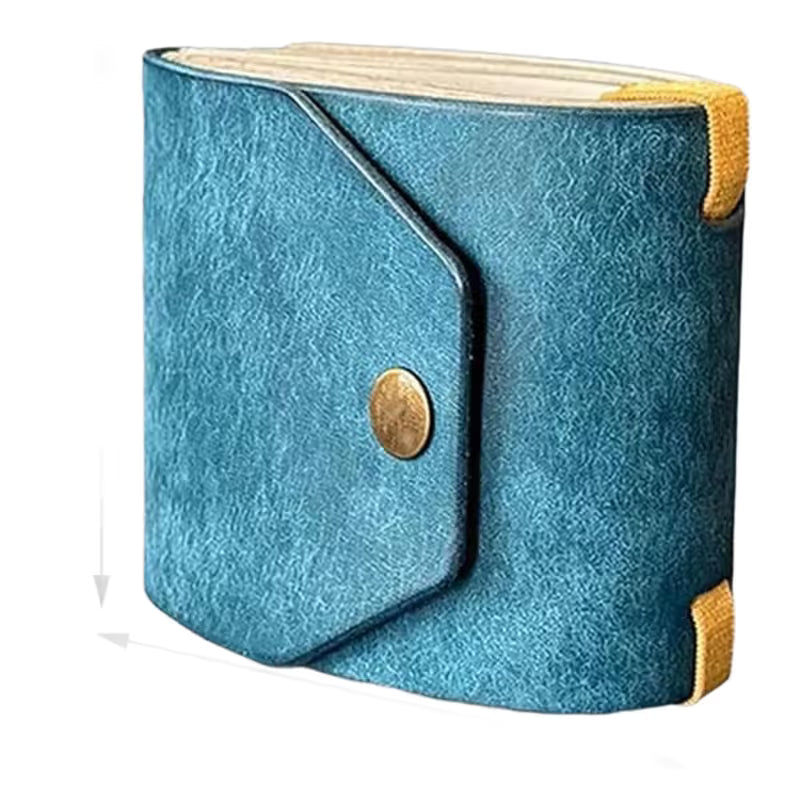 3PCS Blue Slim PU Leather Cash Holder and Bill Organizer - Professional Long Wallet with Dual Snap Buttons and Elastic Band for Business, Travel, and Personal Finance