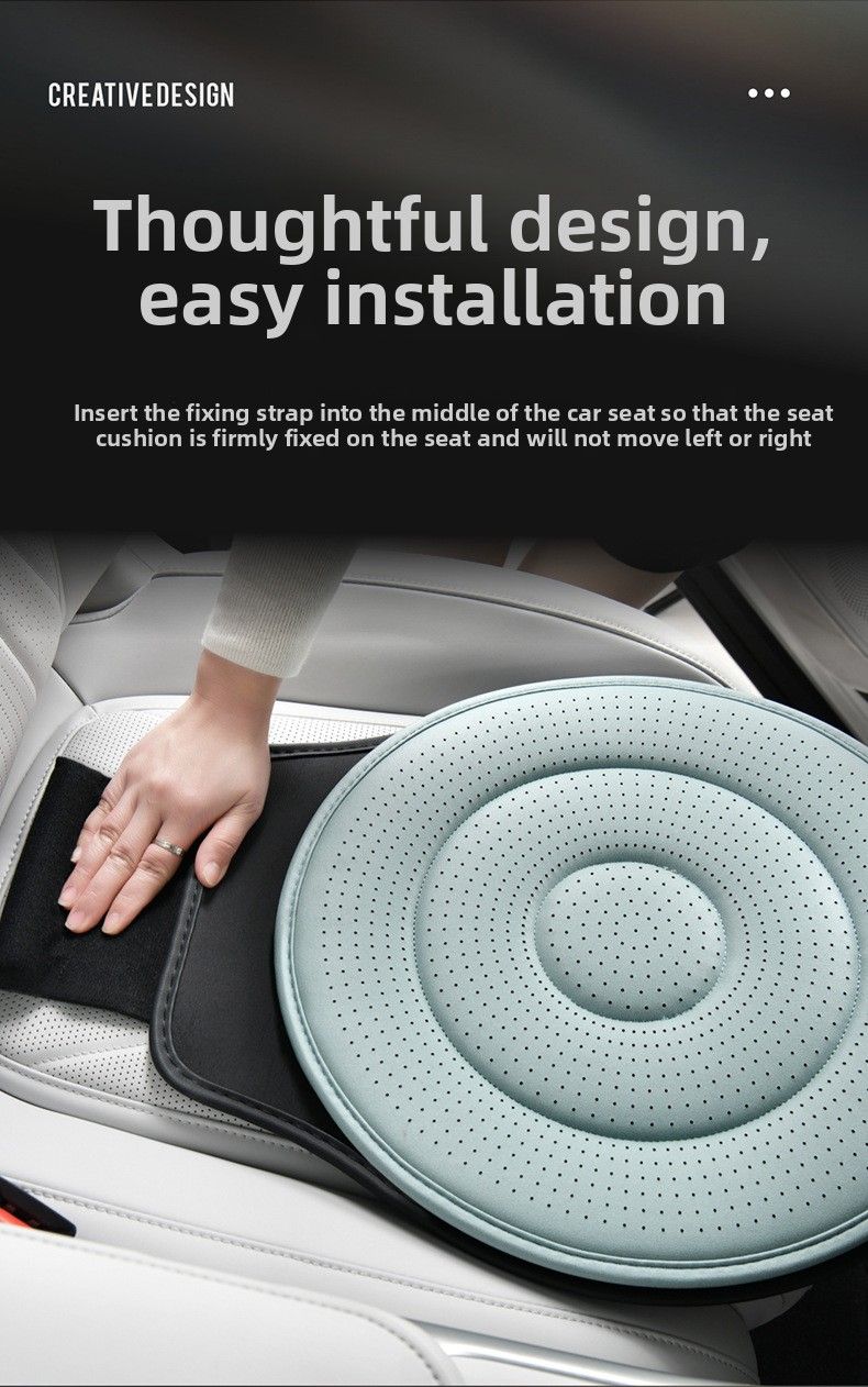 Saddle Brown 360 Degree Rotating Car Seat Cushion - 53cm Nano Tech Swivel Mobility Aid - Easy Vehicle Entry and Exit for Seniors, Breathable Non Slip Ergonomic Support for Home Office and Travel