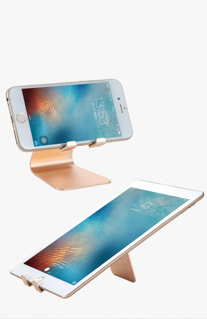 2 Pcs Pink Foldable Aluminum Alloy Phone & Tablet Stand - Adjustable Portable Desktop Holder