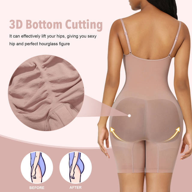 Size M Black Seamless Full Body Shaper for Women - Tummy Control, Butt Lifter & Thigh Slimmer Bodysuit