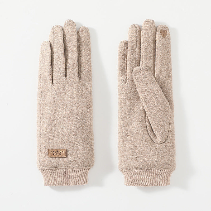 Black Elegant Women's Wool Blend Winter Gloves - Cozy Fleece-Lined Touchscreen Warmth