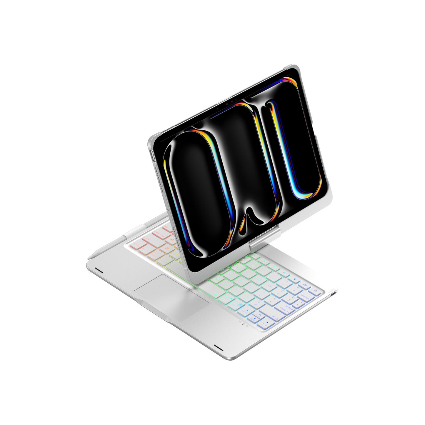 Rose gold Magic Keyboard Case for ipad Air6/Air7 11-inch, Bluetooth Keyboard with RGB Backlight & Precision Trackpad