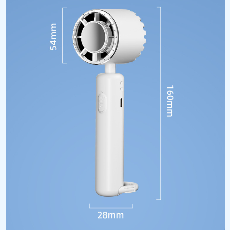 Blue Portable Ice Cooling Handheld Fan USB Rechargeable 2000mAh Silent Battery Fan for Office and Outdoor Use Personal Cooling Solution for Local Professionals