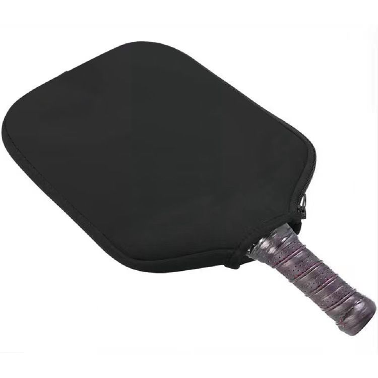 Black Fiberglass Pickleball Paddle Set with Black Neoprene Protective Cover - Lightweight Outdoor Sports Racket for Beginners & Pros