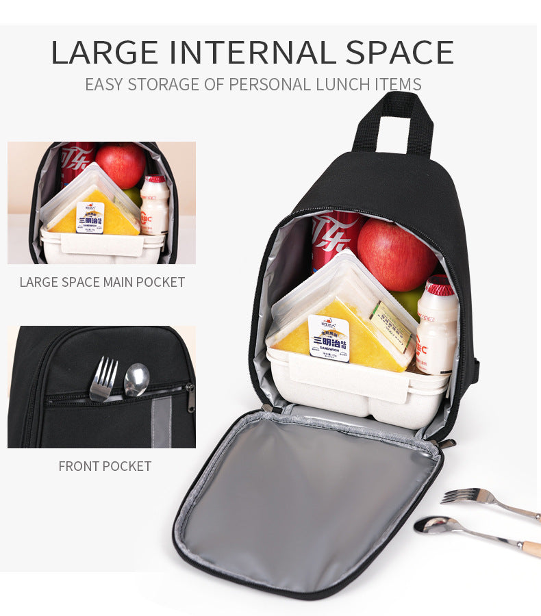 Navy blue Portable Insulated Lunch Bag with Thick Aluminum Foil Lining – Oxford Fabric Thermal Food Carrier for Work, School, Travel & Outdoor Use