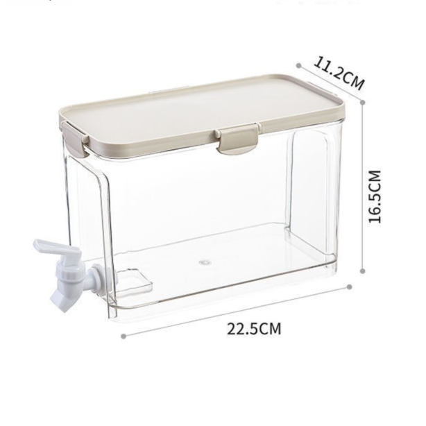 Large Capacity Cold Water Dispenser with Faucet – 22.5×16.5×11.2cm Rectangular Beverage Container for Home Use