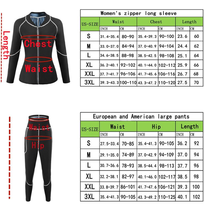 L Size Black and Blue Women's Workout Sauna Sweat Suit Set: Long Sleeve & Leggings - High Elasticity Compression Shapewear for Weight Loss & Yoga
