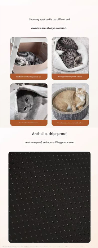 Grey L size Cat Tunnel Bed House 4-Season Universal Removable Washable U-Shaped Cat Cave with Multi-Entrance, Plush Hideaway Pet Nest with Detachable Mat for Indoor Cats, Non-Slip Bottom, Multi-Cat Friendly