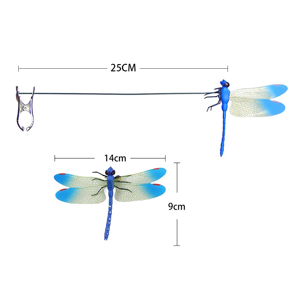 6-piece Blue and Red and Green 3D Dragonfly Clip - Adjustable Wings, Multi-Colour PVC Garden Decor for Outdoor Camping, Fishing & Home Use