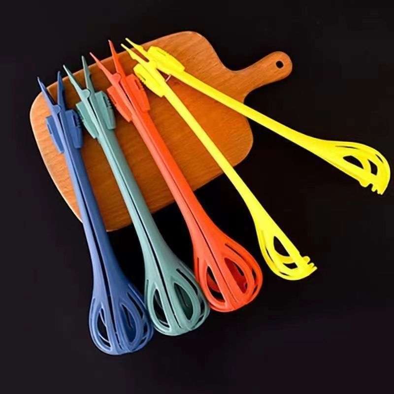 Green 2-Piece 3-in-1 Multi-Functional Egg Whisk & Food Tongs Set