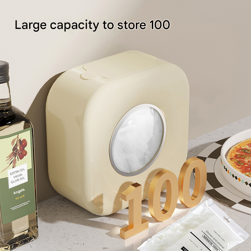 Light green Wall Mounted Plastic Wrap Dispenser Storage Box with 200 Preservation Films