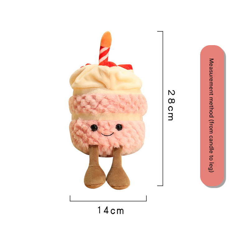 Pink Cute Birthday Cake Plush Toy Strawberry Layered Cake Pillow Birthday Gift