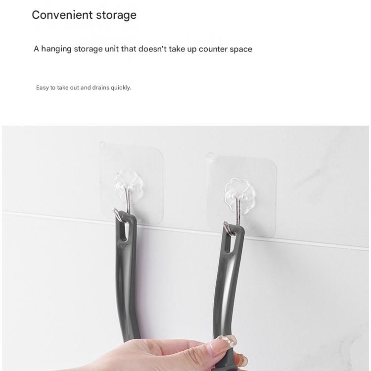 8-Piece Cleaning Brush Set(Includes 8 transparent hooks) - Stainless Steel Scraper, Brass, Carbon Steel and Nylon Bristles - Multi-Purpose Scrubber for Kitchen Stove, Bathroom Tiles and Grout - Space Saving Design