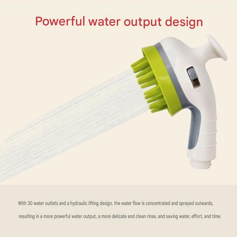 Blue Pet Bathing Shower Sprayer Brush with Water Control Switch Control Dog Grooming Massage Shampoo Rinse Tool