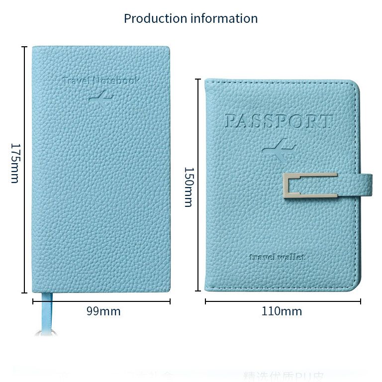 Black Travel Passport Holder and Notebook Gift Set with Luggage Tag & Metal Pen Business Travel Gift Box