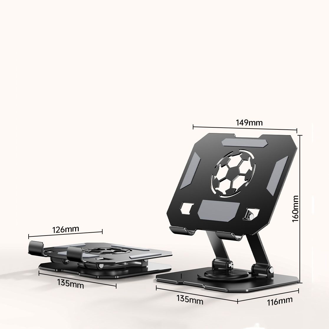 White 360 Degree Rotating Tablet Stand and Foldable LED Desk Lamp Study Set Adjustable Reading Light with Display Screen Desktop Organiser for Students Home Office Learning