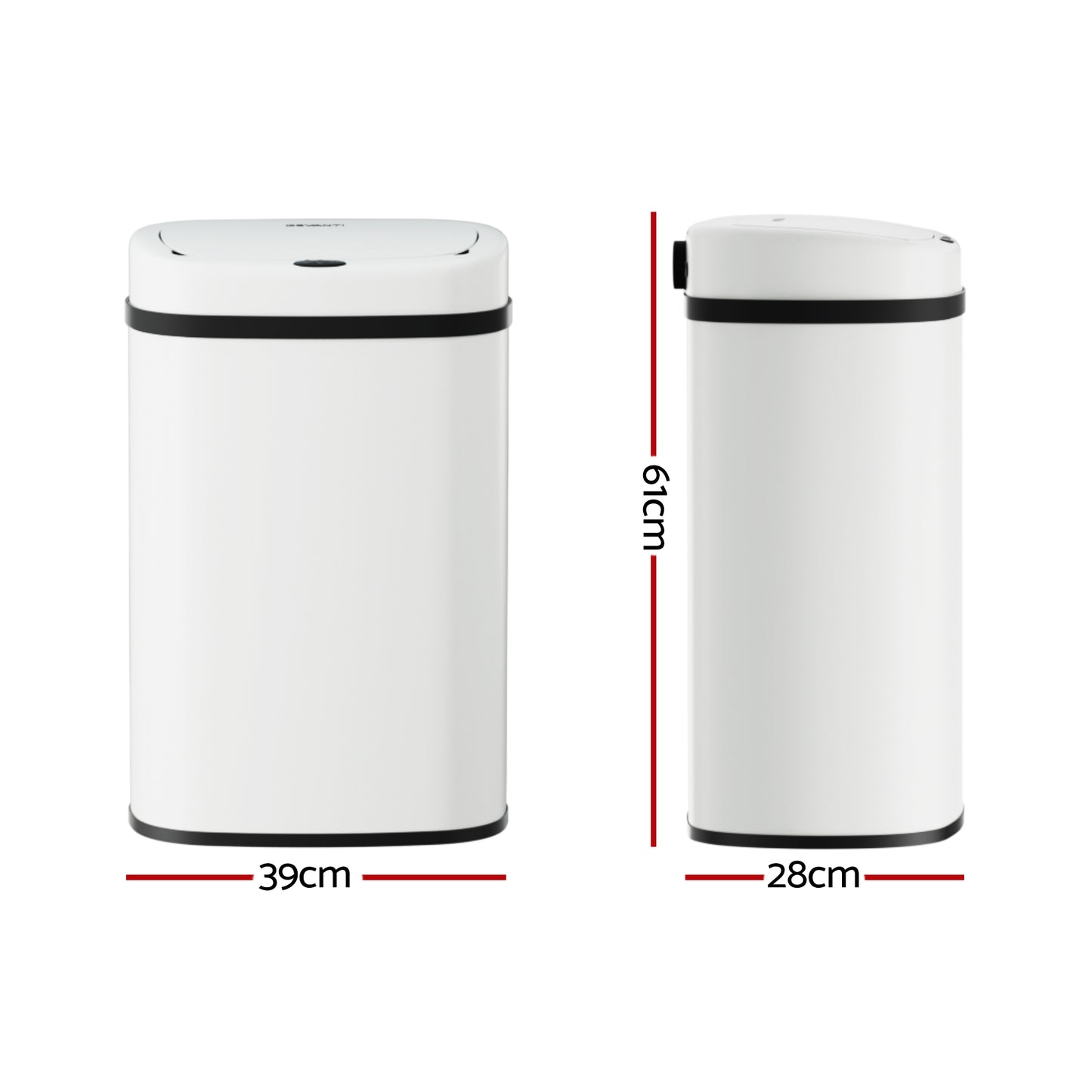 Devanti 50L Sensor Bin Motion Rubbish Automatic White