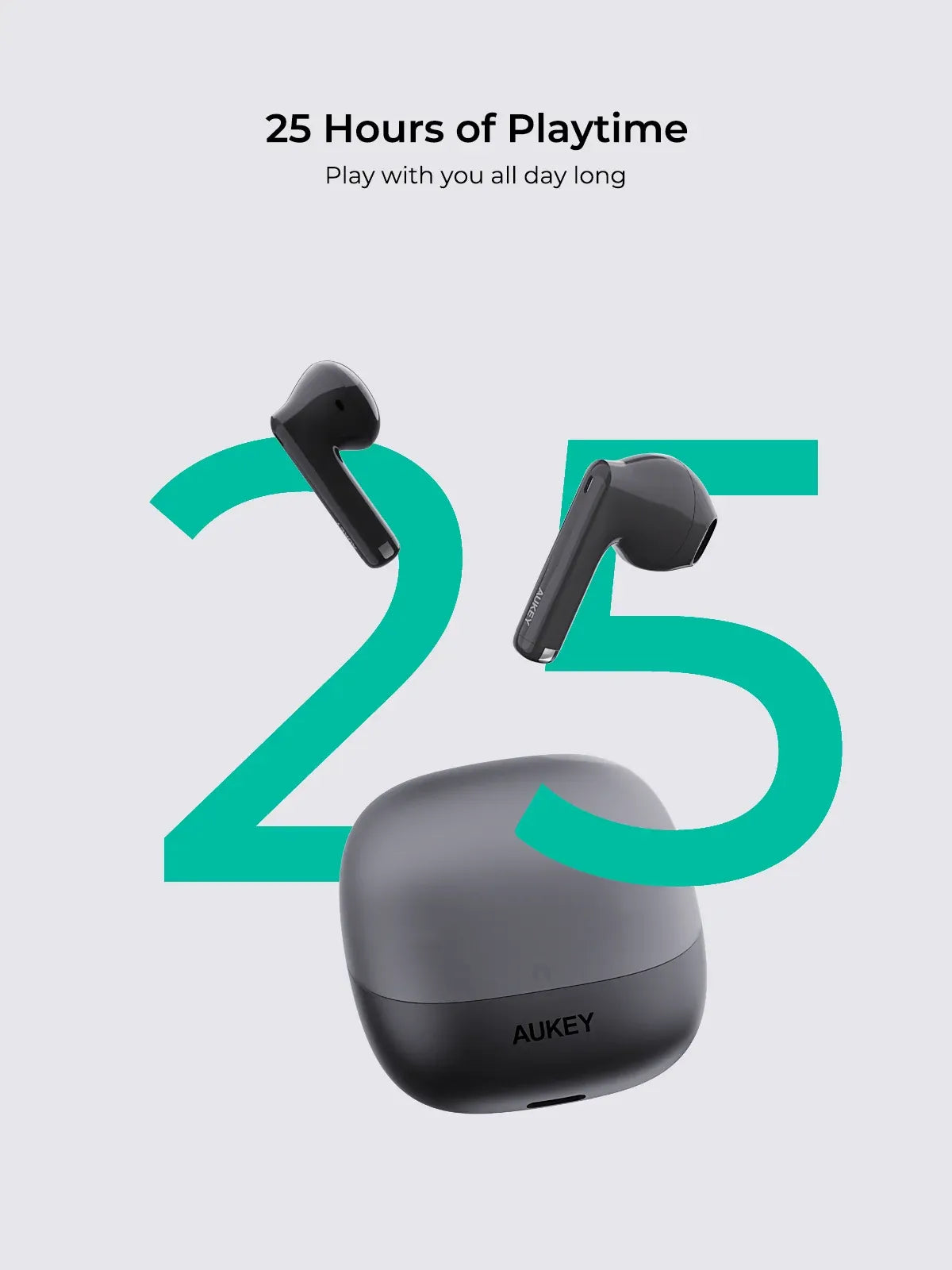 AUKEY Move Flex True Wireless Bluetooth 5.3 Earbuds with ENC, 85ms Low Latency & 25H Battery Life – EP-M4