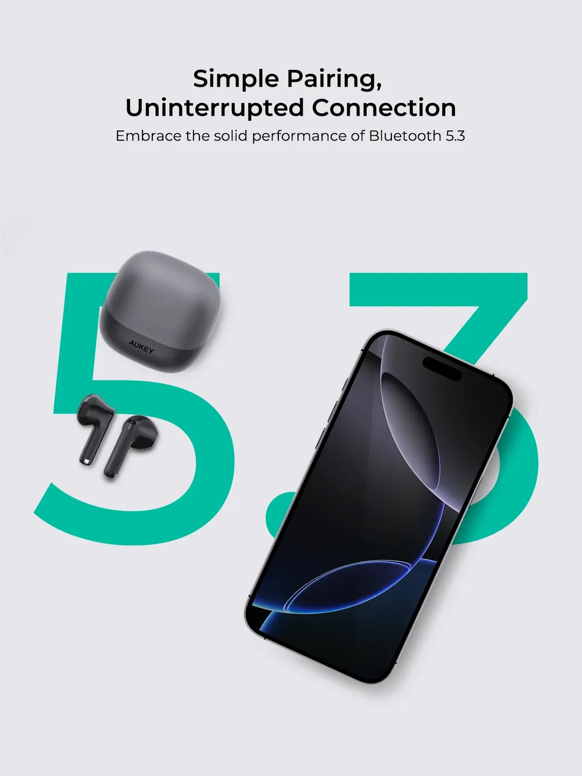 AUKEY Move Flex True Wireless Bluetooth 5.3 Earbuds with ENC, 85ms Low Latency & 25H Battery Life – EP-M4