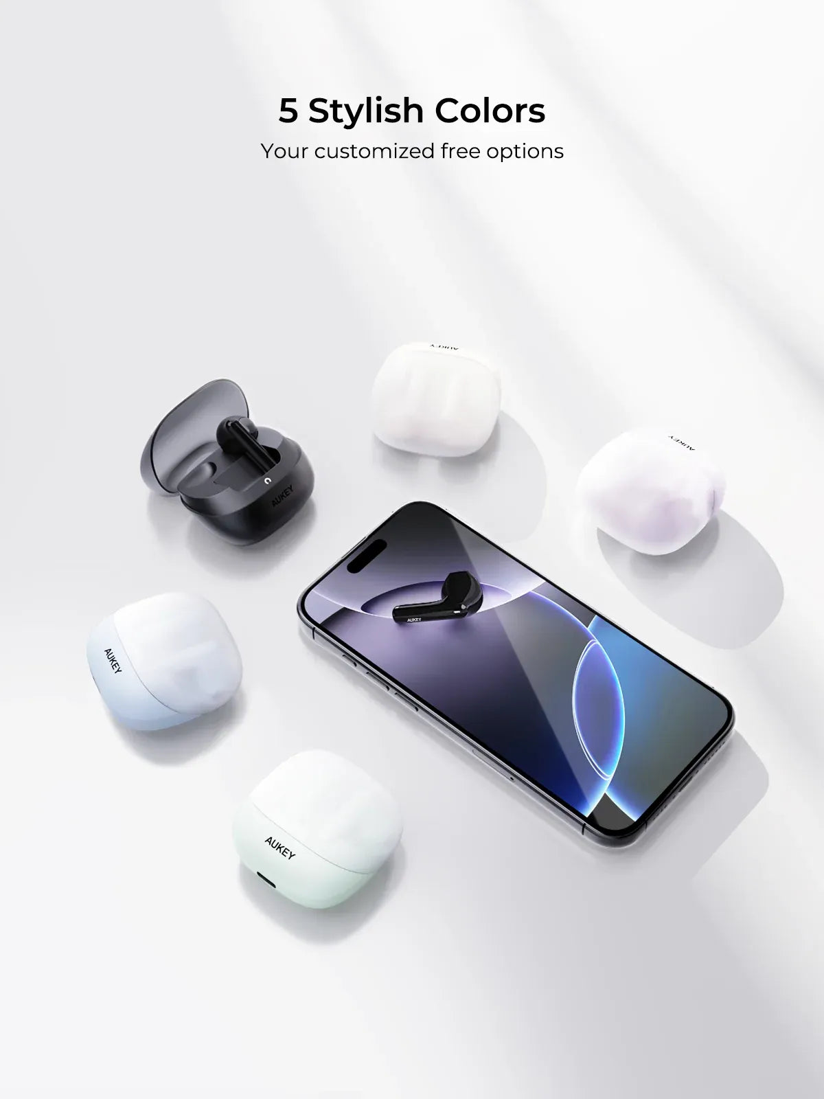 AUKEY Move Flex True Wireless Bluetooth 5.3 Earbuds with ENC, 85ms Low Latency & 25H Battery Life – EP-M4