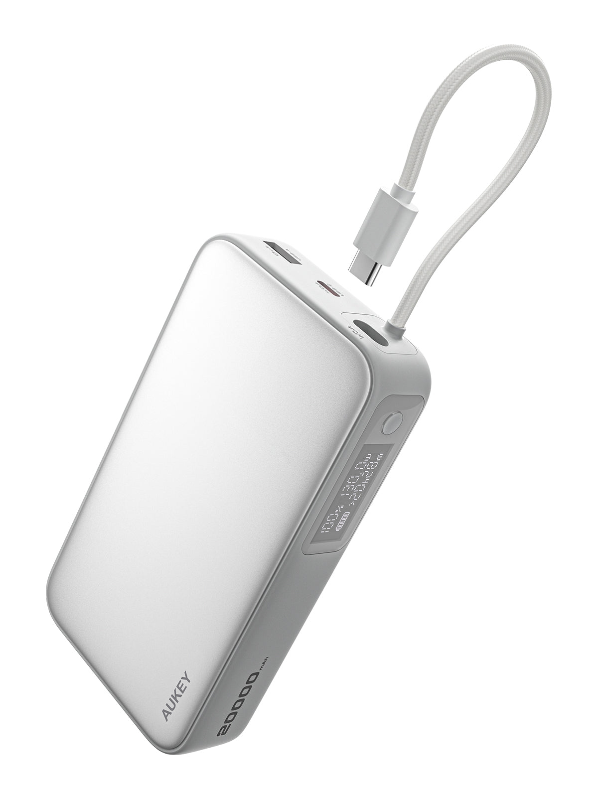 AUKEY Spark Sling 20000mAh 130W Power Bank with Built-in USB-C Cable & Digital Display – PB-Y48