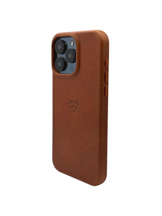 Lovefone Genuine Crafted Leather Case iPhone 15 Pro Max Whisky