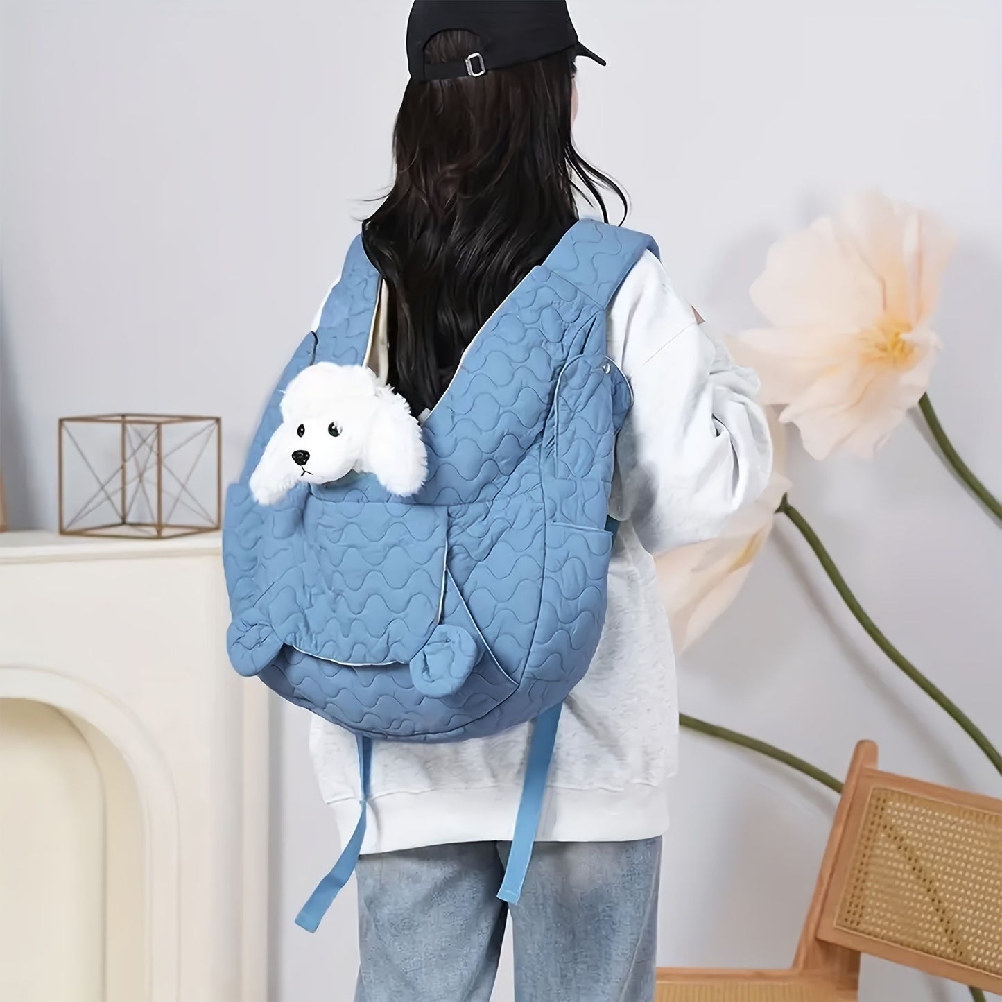 dog carrier vest, hands-free pet carrier, small dog carrier, dog hiking gear, pet travel accessories, Australian pet supplies, dog walking accessories, pet carrier vest -Blue
