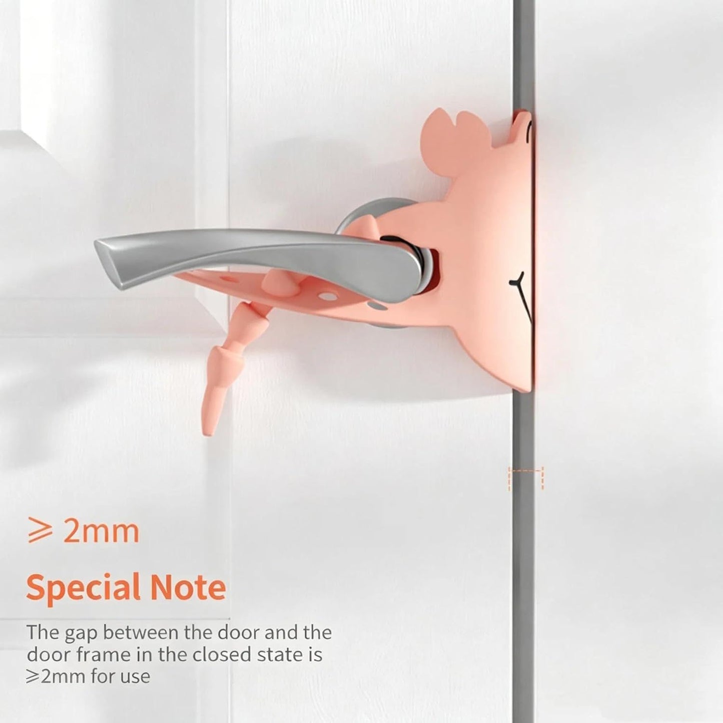 5-Pack Cute Crab-Shaped Silicone Door Lock Silencer, Adjustable Anti-Slam & Finger Guard for Bedroom & Nursery (Pink)